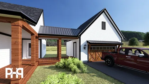 The Hemlock house plan, exterior view 3